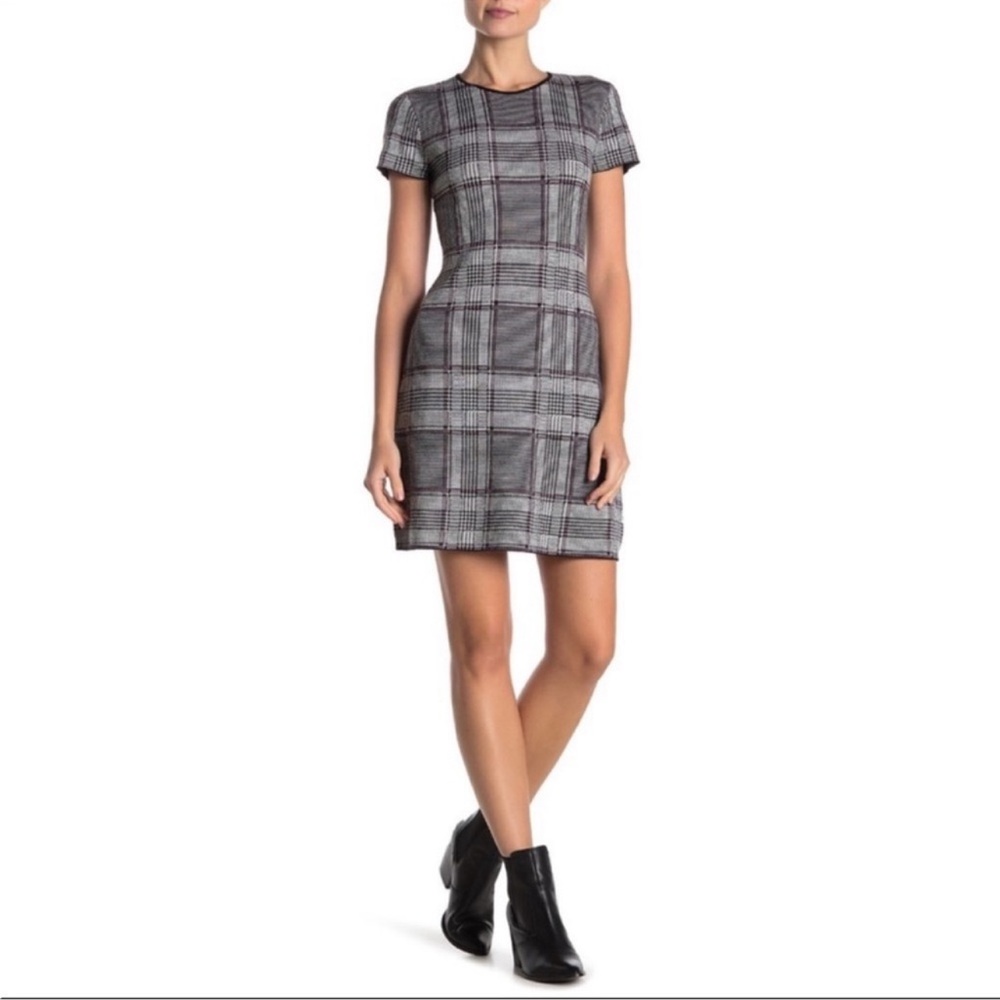 Theory merino wool plaid dress